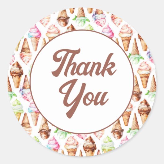 Heerlijke ijskegels ronde sticker (Voorkant)