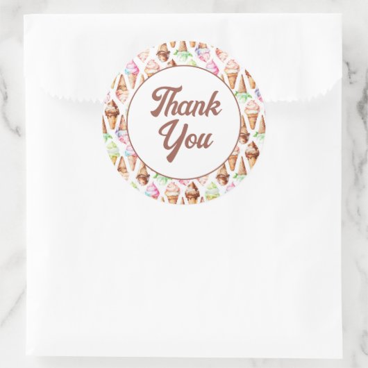 Heerlijke ijskegels ronde sticker (Tas)