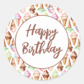 Heerlijke ijskegels ronde sticker (Voorkant)