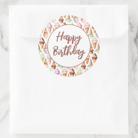 Heerlijke ijskegels ronde sticker (Tas)