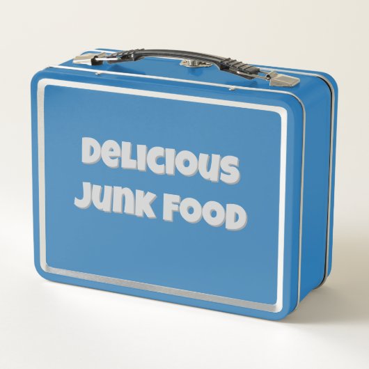 Heerlijke junk food retro blauwe oude school (Achterkant)