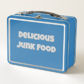 Heerlijke junk food retro blauwe oude school (Voorkant)