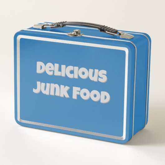 Heerlijke junk food retro blauwe oude school (Voorkant)