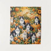 Heerlijke katten en pompoenen in de Herfst Wandkleed (Voorkant)