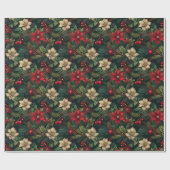 Heerlijke kerst chinoiserie floral cadeaupapier (Vlak)