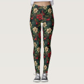 Heerlijke kerst chinoiserie floral leggings (Voorkant)