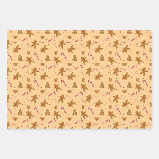 Heerlijke kerst koekjes en peperkoek mannen inpakpapier vel (Voorkant)