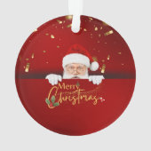 Heerlijke Kerstman Vrolijk Kerstfeest Ornament (achterkant)