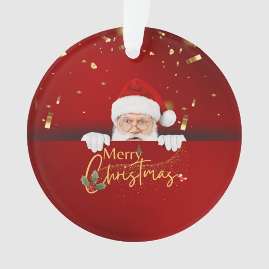 Heerlijke Kerstman Vrolijk Kerstfeest Ornament (voorkant)