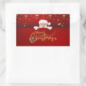 Heerlijke Kerstman Vrolijk Kerstfeest Rechthoekige Sticker (Tas)