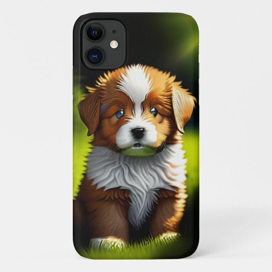 Heerlijke kleine bruine & witte puppy Case-Mate iPhone case (Achterkant)