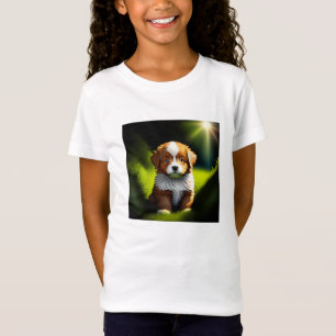 Heerlijke kleine bruine & witte puppy t-shirt