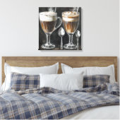 Heerlijke koffie Drink in glazen Mokken Canvas Afdruk (Insitu (Slaapkamer))