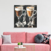 Heerlijke koffie Drink in glazen Mokken Canvas Afdruk (Insitu (Woonkamer))