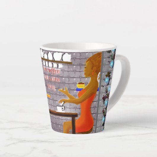 Heerlijke koffie met een kopje vriendschap latte mok (Rechterhoek)