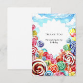 Heerlijke magische candyland verjaardag bedankkaart (Voorkant / Achterkant)