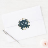 heerlijke magnolia florals bruiloftssticker ronde sticker (Envelop)