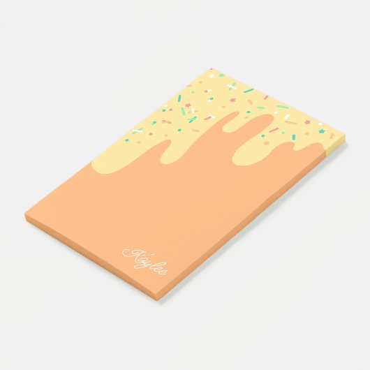 Heerlijke Mango Frosting Sprinkles Jouw naam Post-it® Notes (Schuin)