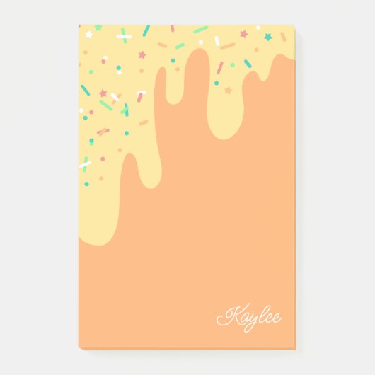 Heerlijke Mango Frosting Sprinkles Jouw naam Post-it® Notes (Voorkant)