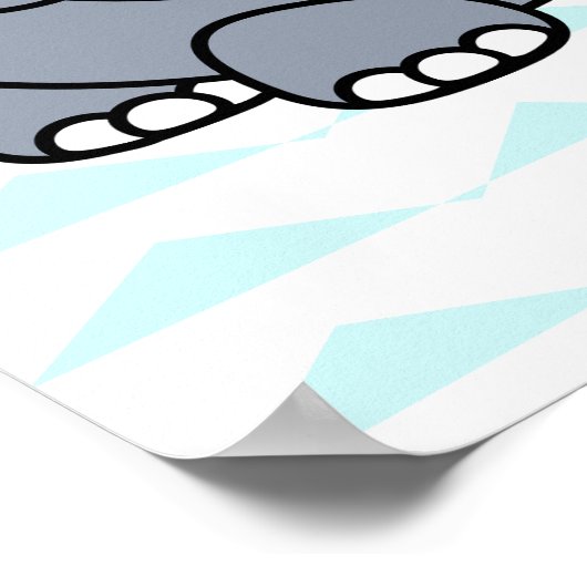 heerlijke olifant op de achtergrond van chevron Nu Poster (Hoek)