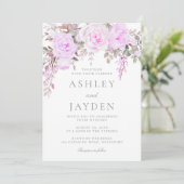 Heerlijke Paarse bloemen bruiloft Kaart (Staand voorkant)