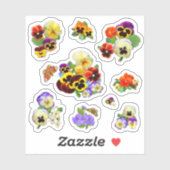 Heerlijke Pansies Contour Sticker (Vel)