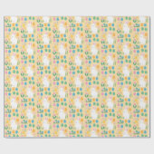 Heerlijke Pasen Bunny & Blooms Wrapping Paper Cadeaupapier (Vlak)