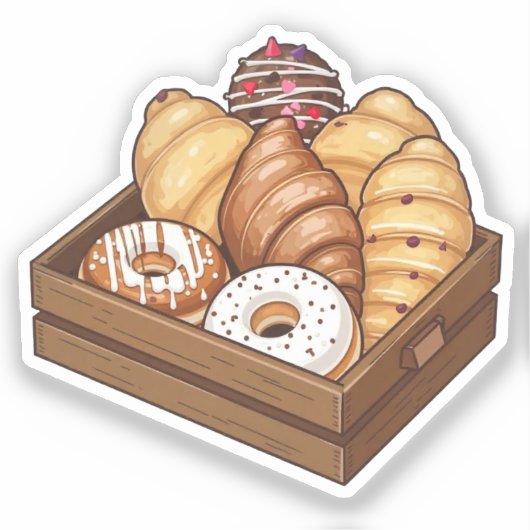 Heerlijke Pastry Box of Treats Sticker (Voorkant)