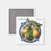 Heerlijke peren. Rogue Valley Medford souvenir. Magneet (Voorkant / Achterkant)