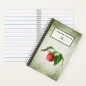 Heerlijke perzik in een branche gepersonaliseerde  notitieboek (Binnen)