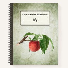 Heerlijke perzik in een branche gepersonaliseerde  notitieboek