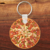 heerlijke pizza pepperoni jalapeno foto sleutelhanger (Voorkant)