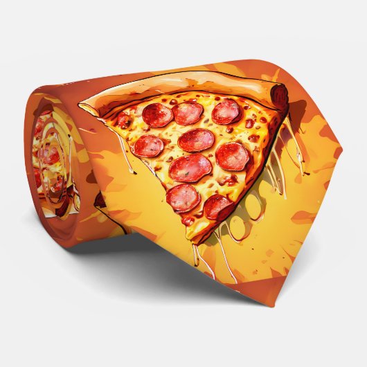 Heerlijke Pizza Slice Leuke Stropdas (Opgerold)