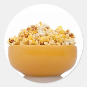 Heerlijke popcorn ronde sticker