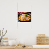 Heerlijke Ramen Noodles voedingsachtergrond Poster (Keuken)
