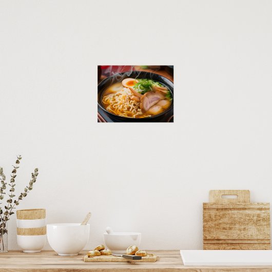 Heerlijke Ramen Noodles voedingsachtergrond Poster (Keuken)