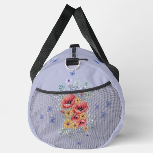 Heerlijke rode klaprozen, zonnebloemen & vlinders plunjezak (Rechts)