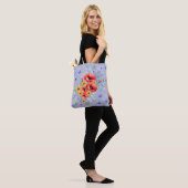 Heerlijke rode klaprozen, zonnebloemen & vlinders tote bag (Op model)