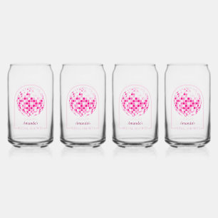 Heerlijke Roze Disco Boogie Bruidsuitnodiging Blikvorm Glas