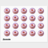 Heerlijke Roze Donut met Sprinkles Stickers (Vel)