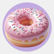 Heerlijke Roze Donut met Sprinkles Stickers