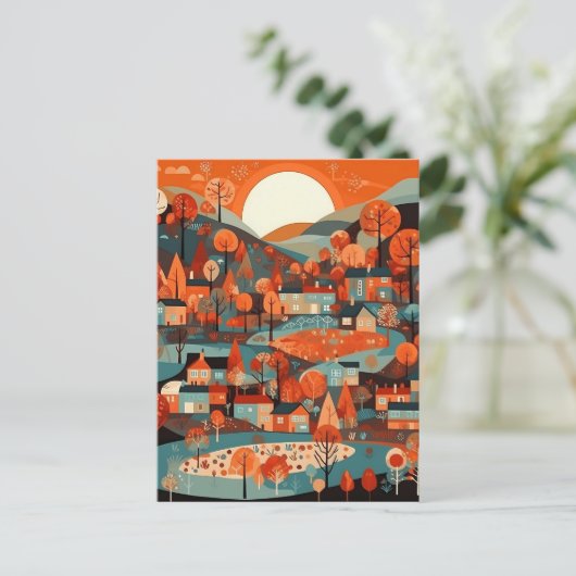 Heerlijke Scandi Village Art Briefkaart (Staand voorkant)