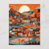 Heerlijke Scandi Village Art Briefkaart (Voorkant)