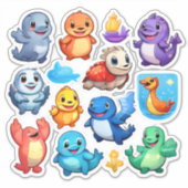 Heerlijke set van cartoon dierlijke stickers (Voorkant)