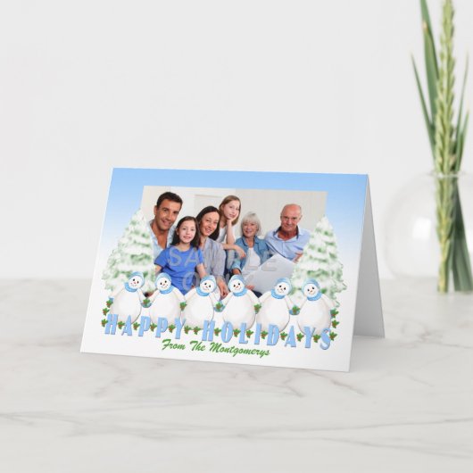 Heerlijke sneeuwpoppen kerst Wenskaart Feestdagen Kaart (Voorkant)