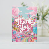 Heerlijke Snoepjes Candyland bedankkaart (Staand voorkant)