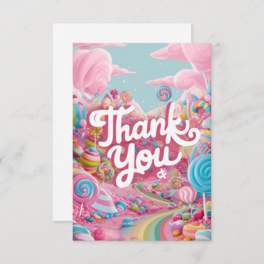 Heerlijke Snoepjes Candyland bedankkaart (Voorkant / Achterkant)