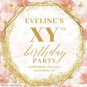 Heerlijke stoffige roze bloemenverjaardagspapier B Papieren Bordje