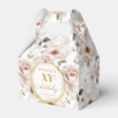 Heerlijke stoffige roze boho waterverf 80 jarig bedankdoosjes (Voorkant Zijde)