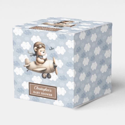 Heerlijke Teddy Bear Pilot Party Baby Favoriet Box Bedankdoosjes (Voorkant Zijde)